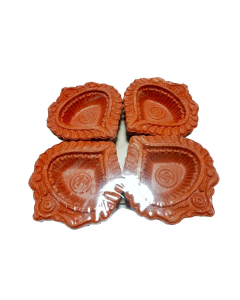 SLN Swastik Design Diya - Pack of 4