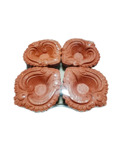 SLN Peacock Design Diya - Pack of 4