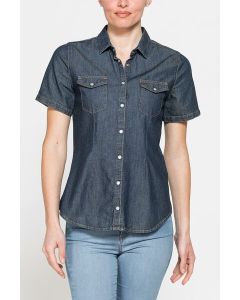 SLIM FIT SHORT SLEEVE SHIRT IN LIGHTWEIGHT DENIM 9oz