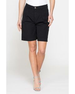 PLEATED BERMUDA PANTS IN 100% COTTON POPLIN